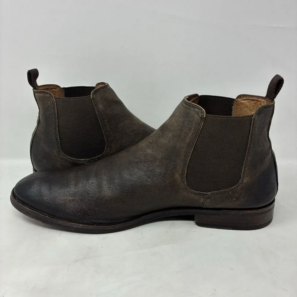 Frye Tyler Flex Boots Mens Size 13 Brown Leather Chelsea Ankle Pull On Pebbled